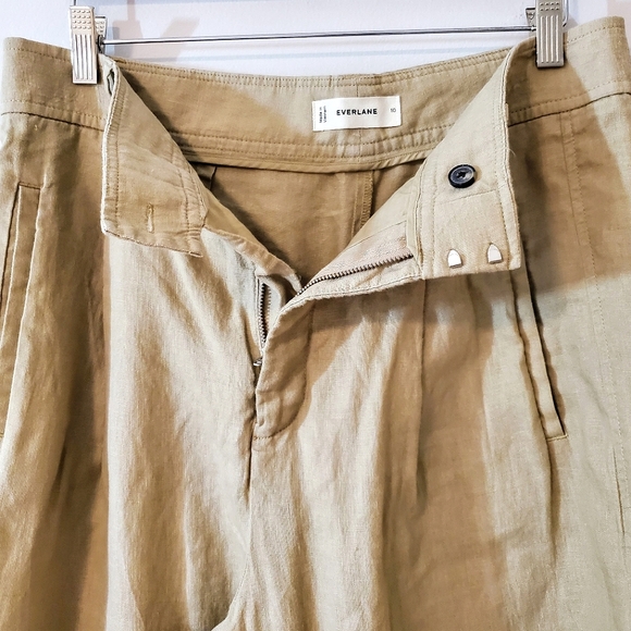 Everlane Linen Way-High® Drape Pant in Trench Coat Khaki, Size 10 - Picture 8 of 13